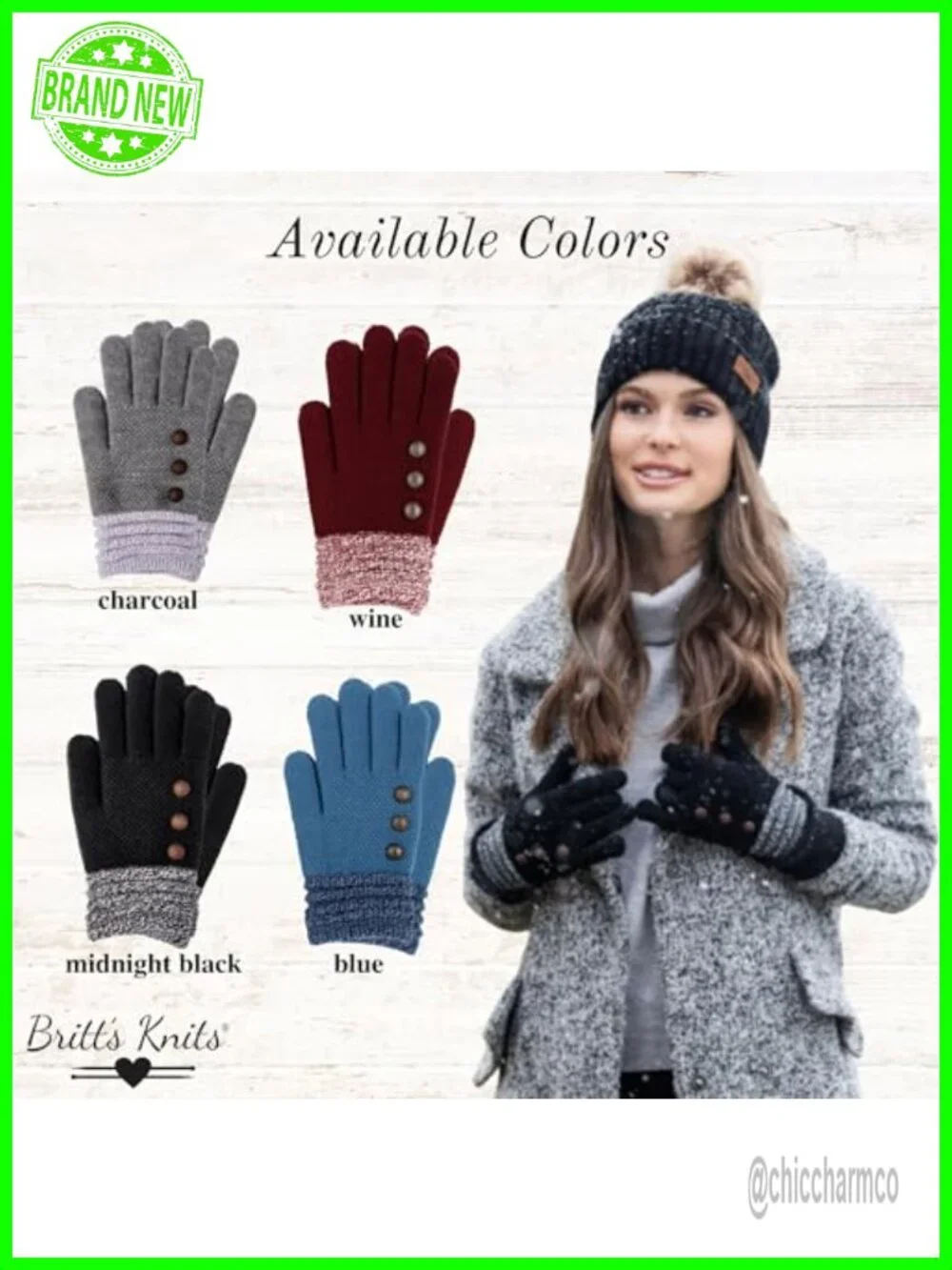 Ultra-Soft Stretch Knit Winter Gloves with Ribbed Cuffs